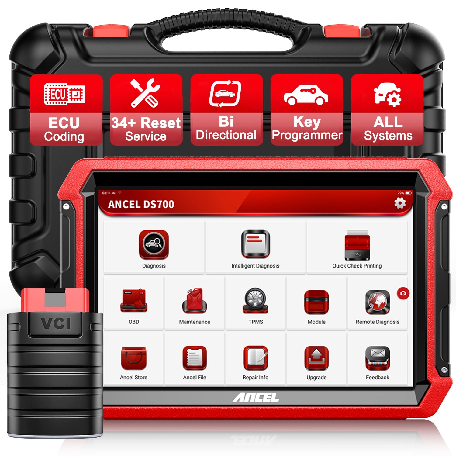 ANCEL DS700 OBD2 Scanner Diagnostic Professional Full System ECU Coding Automotive Tools