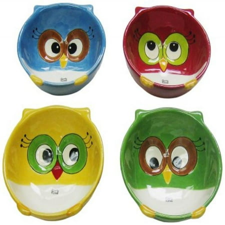 Cosmos Bowls - Cosmos Gifts 10914 Owl Bowls, 5 by 1-7/8 by 4-7/8-Inch, Set of 4