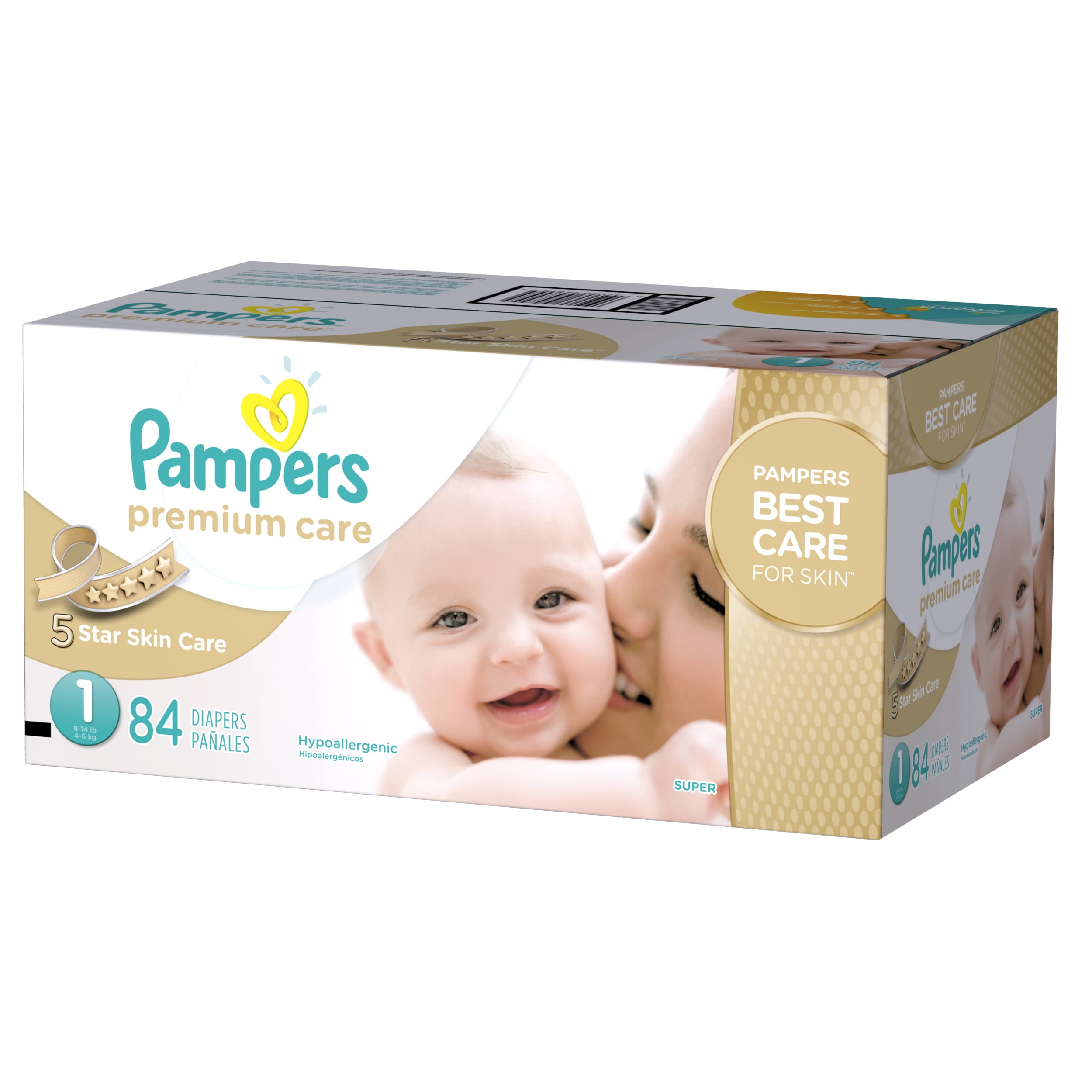 Pampers Premium Care Diapers Size 1, 84 Ct - Walmart.com