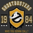 thumbnail image 2 of Men's Ghostbusters 1984 Collegiate Shield Graphic Tee Charcoal Heather Medium, 2 of 5