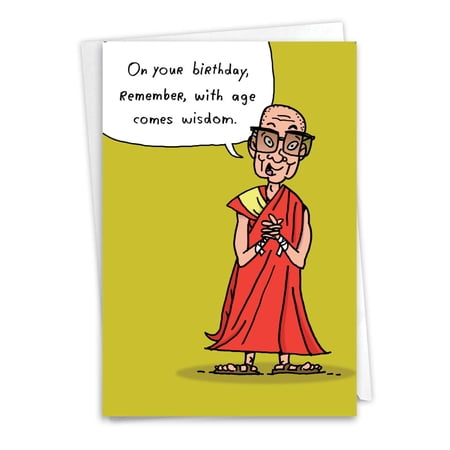 NobleWorks Humorous Birthday Greeting Card with 5 x 7 Inch Envelope (1 Card) Age Wisdom 8576