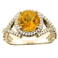 thumbnail image 1 of 14K Yellow Gold Natural Citrine Ring Round 8mm Diamond Accent, size 5.5, 1 of 4