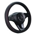 thumbnail image 4 of Leather Car Steering Wheel Cover for Men Women, Elastic, Breathable Anti-Slip, Universal 15 inch (Black+Pink), 4 of 8