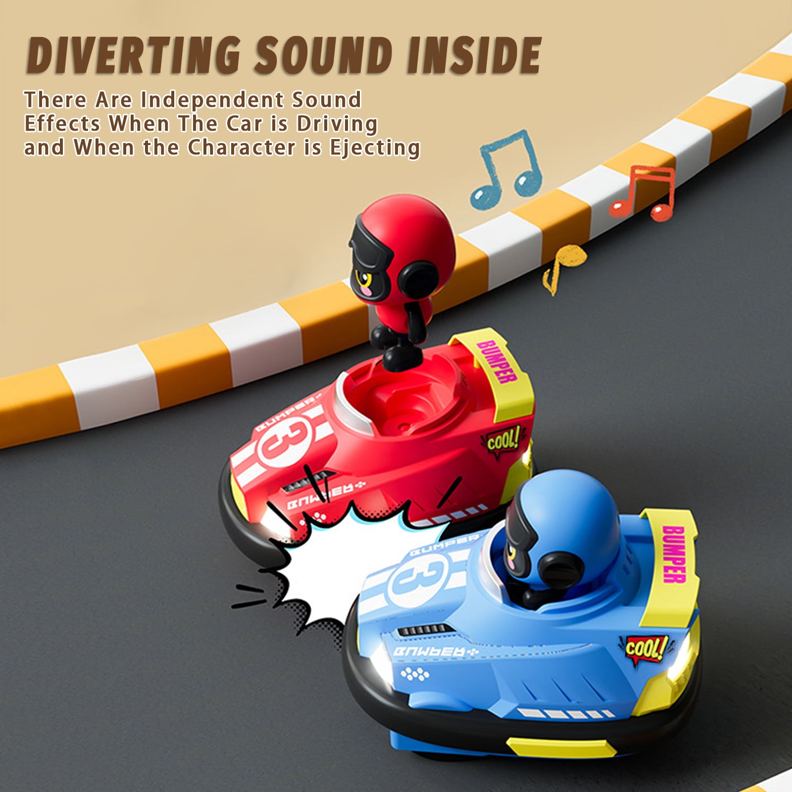 RC Ejecting Bumper Cars, Remote Control Car for Kids, RC Battle Cars of 2 Player, Red and Blue, Ages 6 and Up