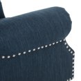 thumbnail image 6 of Chatau Contemporary Tufted Recliner with Nailhead Trim, Navy Blue Fabric and Espresso, 6 of 9