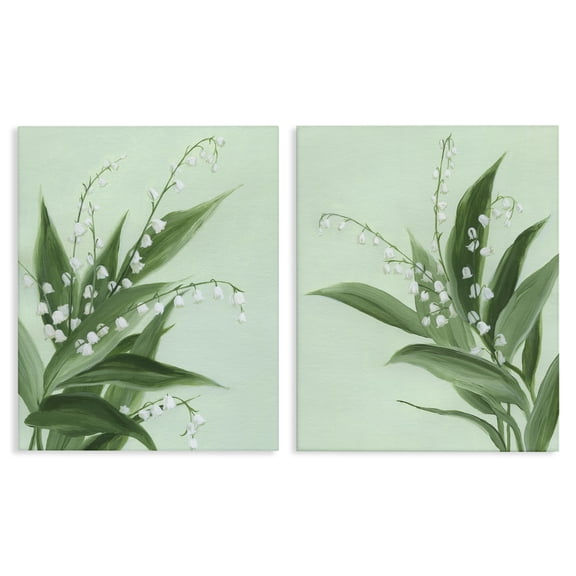 Stupell Industries Blooming Lily of Valley 2 Piece Canvas Wall Art Set, design by Grace Popp