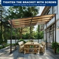 thumbnail image 7 of 10' x 10' Outdoor Gazebo Awnings with Sloped Roof, Wall-Mounted Lean to Metal Awnings Large Panel Roof Pergolas and Gazebo for Patio, Porch, Deck, Backyard, 7 of 7