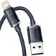 thumbnail image 1 of Cable Lightning Para iPhone Baseus Crystal USB a Reforzado 2.4A 2m Negro Baseus BSCBCRY24A2M, 1 of 8