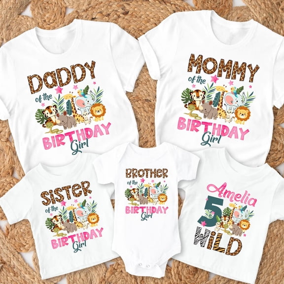 Wild One Family Matching Shirts, Birthday Girl, Safari Birthday, Family Safari Shirts Gift