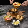 thumbnail image 5 of 1pc 304 Stainless Steel Golden Instant Noodle Bowl Korean Rice Wine Bowl With Handle Salad Snack and French Fry Bowl, 5 of 9