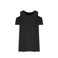 thumbnail image 5 of Lovskoo 2024 Summer Tops for Women Trendy Plus Size Cold Shoulder Short Sleeve Round Neck Basic Casual T-Shirt Loose Shirt Black 2XL, 5 of 7