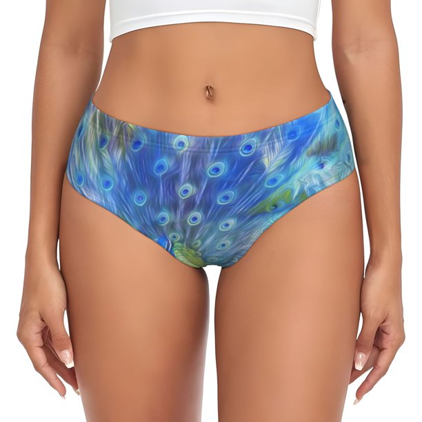 Fotbe Peacock Calzones Estampados para Mujer – Ropa Interior de Algodón, Cómoda, Suave y Elástica-Small