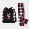 thumbnail image 3 of Pijamas familiares a juego de Navidad, diseño exclusivo, copo de nieve, ciervo, Feliz Navidad, Negro, Rojo, conjunto de pijamas, 3 of 3