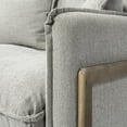 thumbnail image 5 of Mercana Roy II Frost Fabric Wood Frame Arm Chair in Gray and Brown, 5 of 7