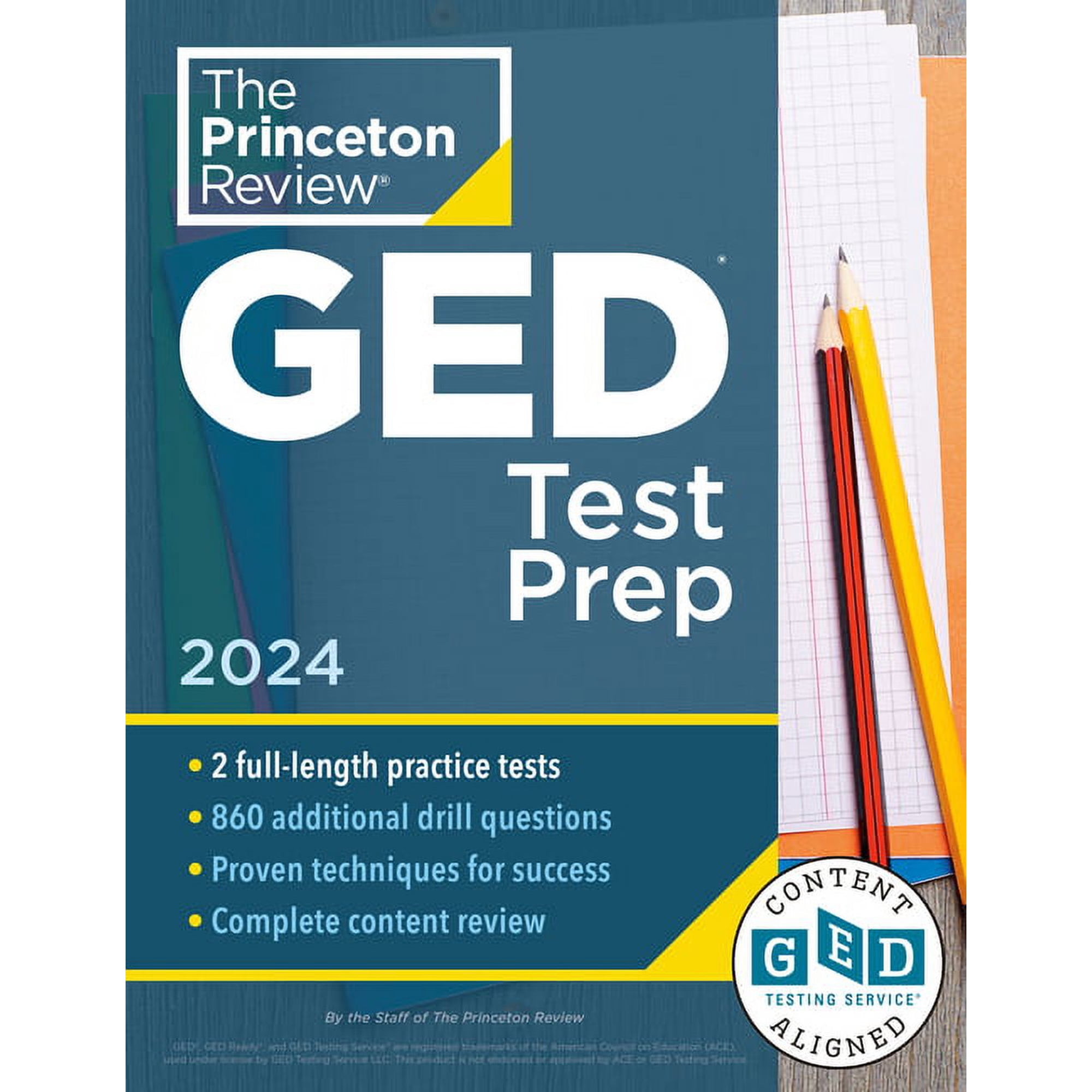 College Test Preparation Princeton Review GED Test Prep, 2024: 2 Practice Tests + Review & Techniques + Online Features, (Paperback)