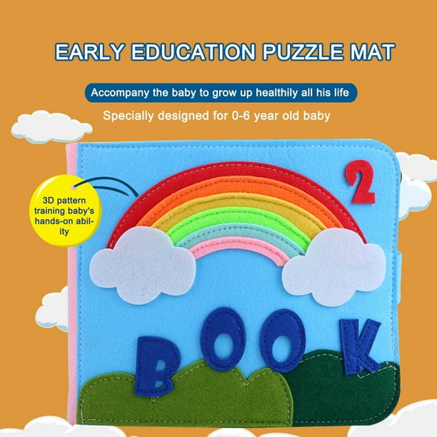 XZNGL Apprentissage précoce Série Montessori Livre en tissu pour bébé Livre  arc-en-ciel Éducation de la petite enfance 