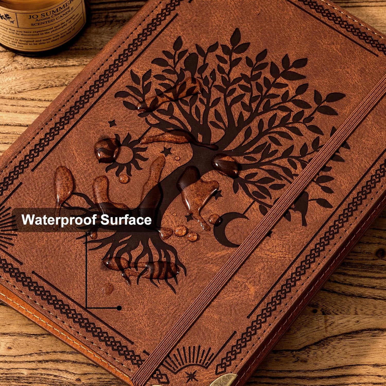 2 Pack Leather 6 Ring Binder 1 Inch Round Ring Binder Holds 200 Sheets 5.7"x8.3" Letter Size Paper, Wedding Family History Notebook Cover Loose Leaf Organizer