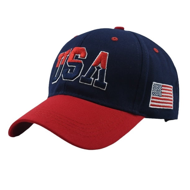 Gorra de béisbol de algodón con bloques de colores y bordado - EE. UU.