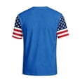thumbnail image 4 of Zimjoy Men's Independence Day Shirts USA Flag Spliced Patriotic 250 Anniversary Men's Shirts Crew Neck Short Sleeve 4th of July T-Shirts, Blue M, 4 of 5