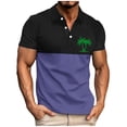 thumbnail image 2 of POTETI Polo Shirts for Men Casual Collared Short Sleeve Shirts Tropical Loose Hawaii Print Tops, 2 of 4