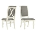 thumbnail image 2 of Miekor Furniture Belleza Antique White Solid Wood Upholstered Dining Chairs, Set of 2 4578, 2 of 10