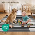 thumbnail image 4 of ODIKA 6'x9' Ultra-Soft Area Rug, Under Monochrome Bold Interlocking Bands Striped Entryway Doormat None Washable, Bare feet friendly, Silk-Touch for Guest Room, Bedroom, 4 of 7