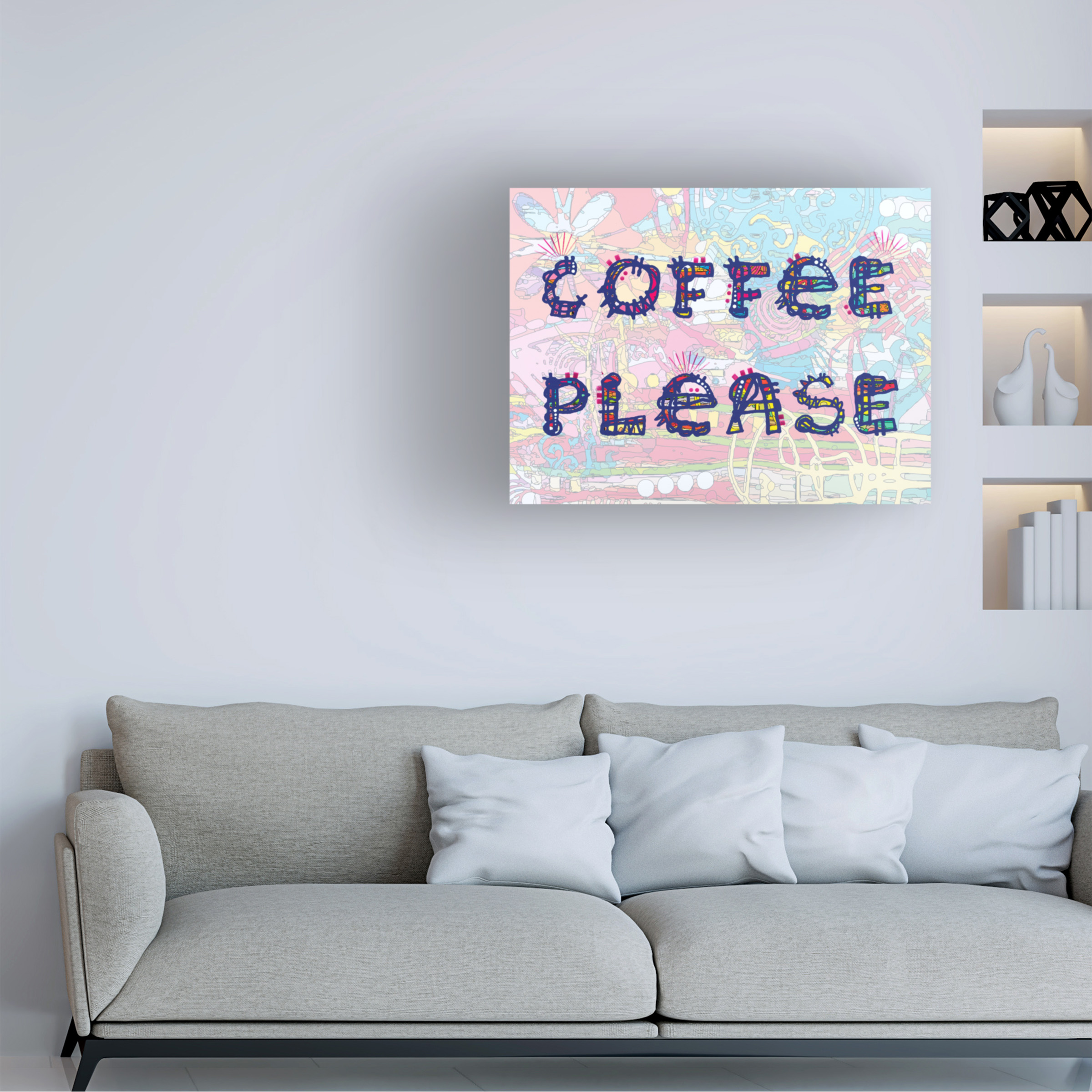 Canvas Wall Art - Dean Russo 'Coffee Please' Wall Art for Living Room, Bedroom, or Office Décor by Trademark Fine Art - 32 x 24 Inches