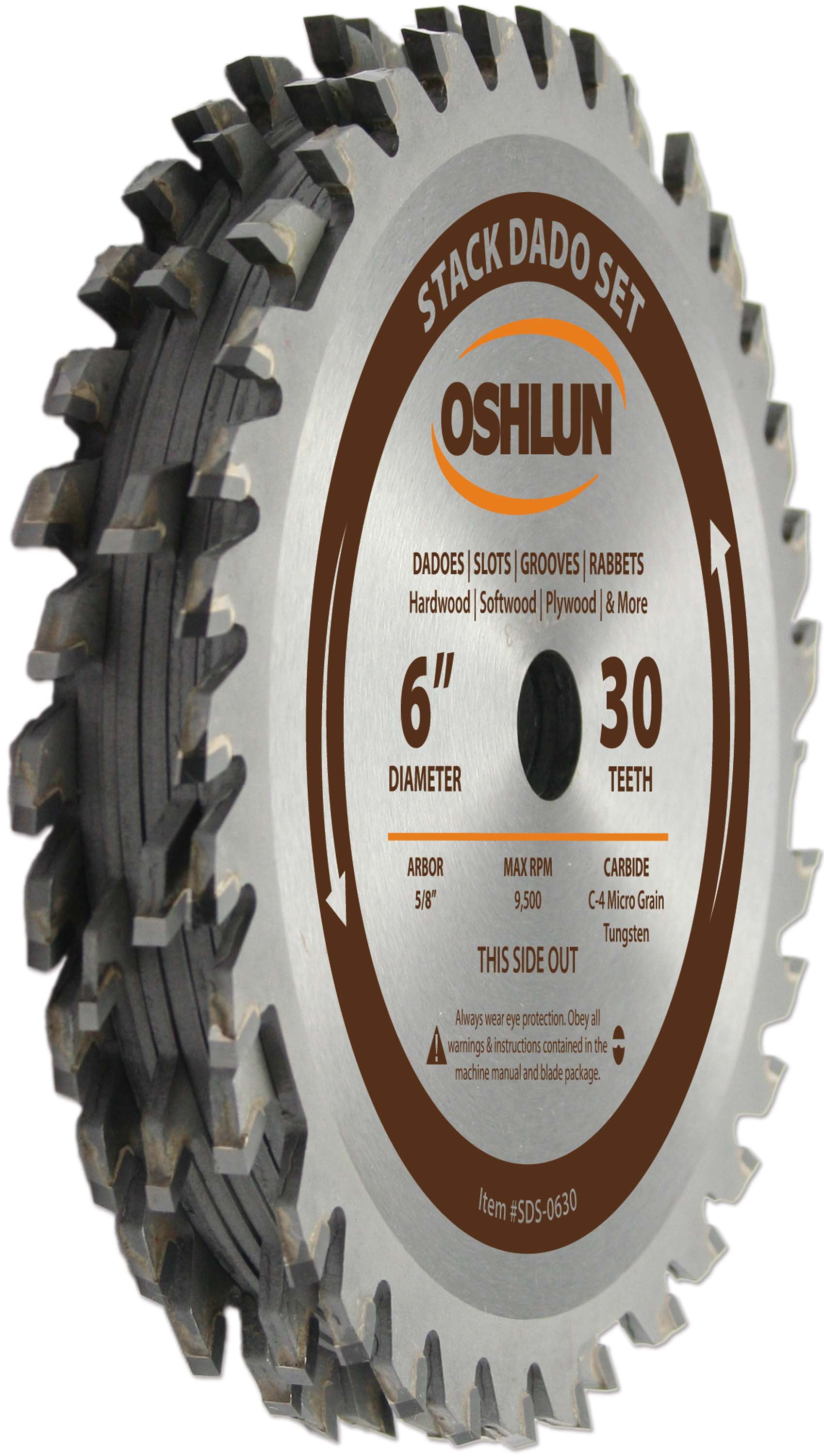 Details Zu Oshlun 6 Inch 30 Tooth Stack Dado Set With 5 8 Inch Arbor