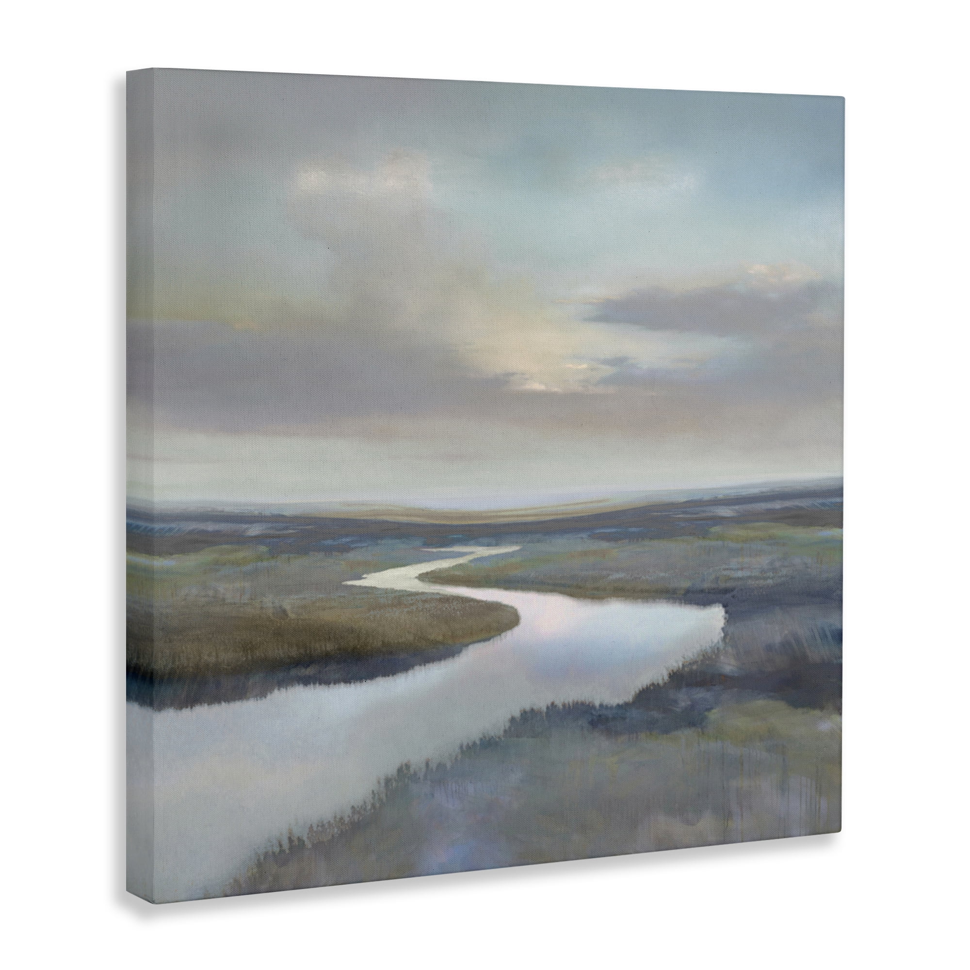 Stupell Industries Calm Riverbend in Greys Canvas Wall Art, design by Christy McKee