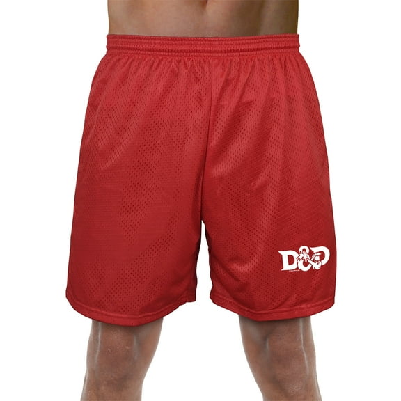 Dungeons and Dragons New Dd Logo Mens Lined Mesh Shorts, Red, X-Large