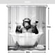thumbnail image 5 of Newsely Divertida cortina de ducha de mono, 59.8 x 71.7 in, chimpancé en bañera, negro, blanco, animal, vida silvestre, niños, hombres, cortina de ducha, juego de baño, moderno, fresco, impermeable, a, 5 of 5