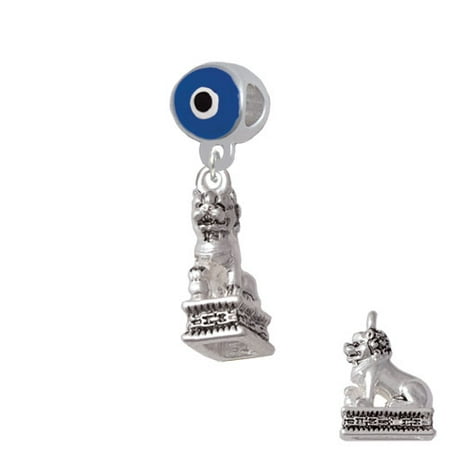 Fu Dog - Blue Evil Eye Charm Bead