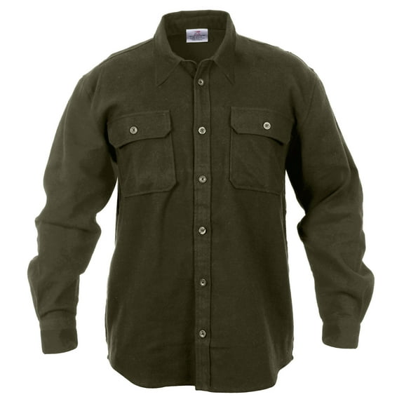 Rothco Heavy Weight Solid Flannel Shirt - Olive Drab, 2X-Large