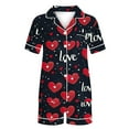 thumbnail image 6 of Fewfanhot Pajamas for Women Set Silk Satin Pajama Set Print Short Sleeve Sleepwear Button Down Pjs Shorts Set Loungewear, 6 of 6