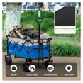 thumbnail image 5 of Omsix Collapsible Folding Wagon Cart Heavy Duty Folding Garden Portable Hand Cart with All- Beach Wheels, Adjustable Handle & Drink Holders (Blue), 5 of 6