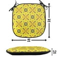 thumbnail image 4 of Abstract Chair Seating Cushion Set of 12, Demonstration of Geometrical Motifs Diagonal Elements in Summer Colors, Seat Pads with Anti-slip Backing, 16"x16", Yellow and Multicolor, by Ambesonne, 4 of 7