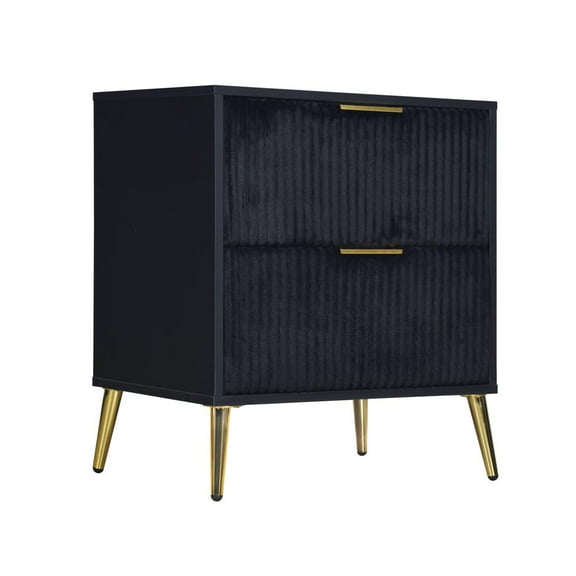 New Classic Furniture Kailani Contemporary Wood 2-Drawer Nightstand in Black