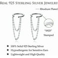 thumbnail image 6 of Solid 925 Sterling Silver Cuff Earrings Chain for Women Cartilage Wrap Earrings Helix Cuffs, 6 of 15