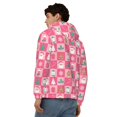 thumbnail image 4 of Naloa Pink Christmas Cheer Men’s Hoodies, Zip up Hoodie, Sweatshirts,Hoodies for Men Sizes S-3XL-3X-Large, 4 of 5