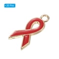 thumbnail image 3 of Uxcell 0.8" x 0.4" Ribbon Pendants, 20Pcs Awareness Hope Charm Accessories, Red, 3 of 5
