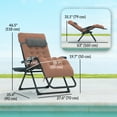 thumbnail image 3 of Outsunny Chaise Zéro Gravité Rembourrée, Fauteuil Inclinable Pliant, Kaki, 3 of 10