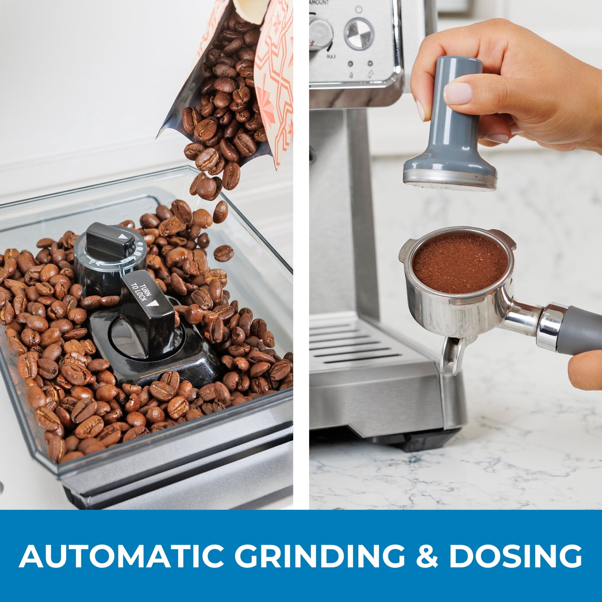 Kenmore Espresso Machine With Grinder & Milk Frother, Stainless Steel