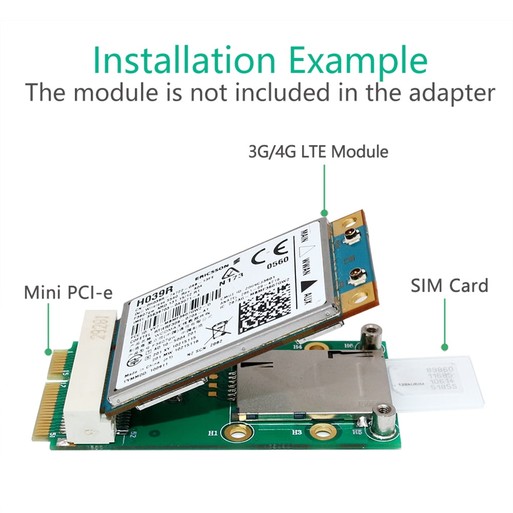 Adaptador Adaptador mini PCI-E con ranura para tarjeta SIM para tarjeta ...