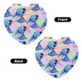 thumbnail image 2 of Pofeuu Stitch for Portable Pocket Makeup Mirror PU Cover Compact Travel Mirror with Normal and Magnifying Double Sided Glass-Round Shape-Heart Shape, 2 of 9