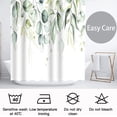 thumbnail image 5 of Spring Eucalyptus Shower Curtain for Bathroom, Teal Green Tropical Leaves Plant Bathroom Set, Waterproof Polyester Flower 72"x84" with 12 Hooks, 5 of 5