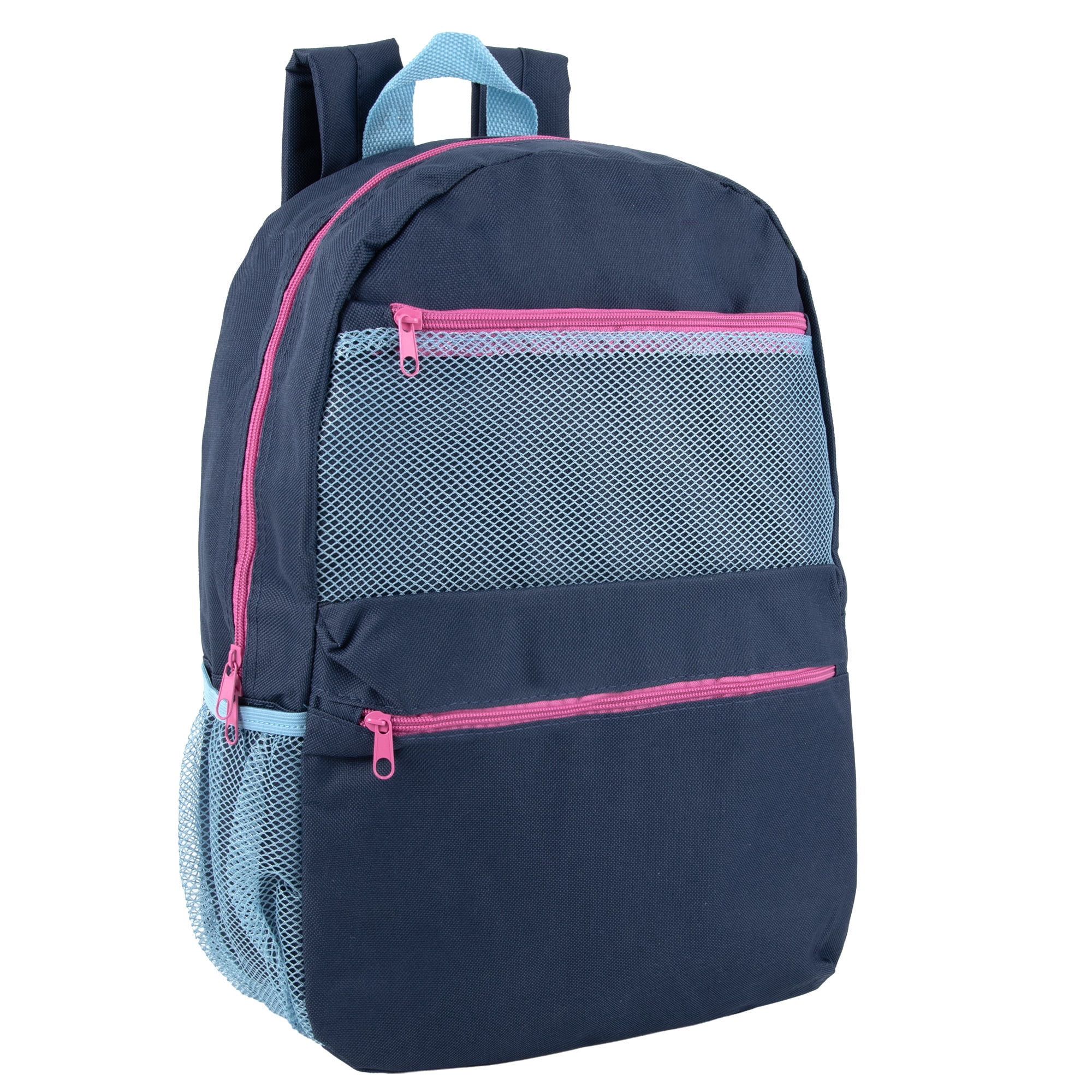 Trailmaker 17 Inch Backpacks, 24 Pack Multi Mesh Pocket with Adjustable Shoulder Straps for Travel, Commute