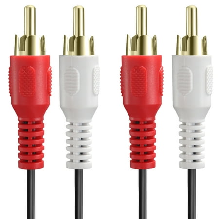 Fosmon (6 FT) 2RCA Male to 2RCA Male Stereo Audio Cable, Composite Audio [Right/Left] 2 RCA Plug M/M Connector Red & White for A/V Reciever, Amplifier, Projector, Home Theater and More