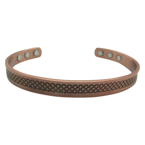 Men's 8 Inch Solid Copper Magnetic Cuff Bracelet CBM297- 1/4 of an inch wide.