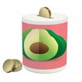thumbnail image 1 of Avocado Piggy Bank, Cut out Slice of Fresh and Healthy Avocado with Vibrant Summer Colors, Ceramic Coin Bank Money Box for Cash Saving, 3.6" X 3.2", Pale Pink Green Brown, by Ambesonne, 1 of 4