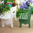 thumbnail image 6 of Visland Decorative Dollhouse Bench Exquisite Wood Patio Lawn Fairy Garden Bench Home Decor, 6 of 8